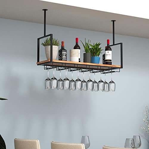 KOHARA Wall-Mounted Wine Rack with Iron Brackets
