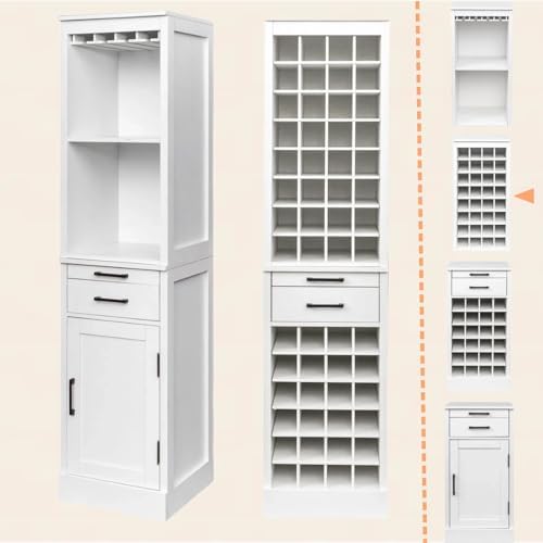 WERSMT 8-Tier Wine Rack Free Standing Floor