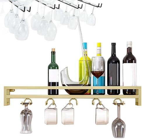 Wine Glass Rack Wall Mounted 5-9 Rows Metal Holder