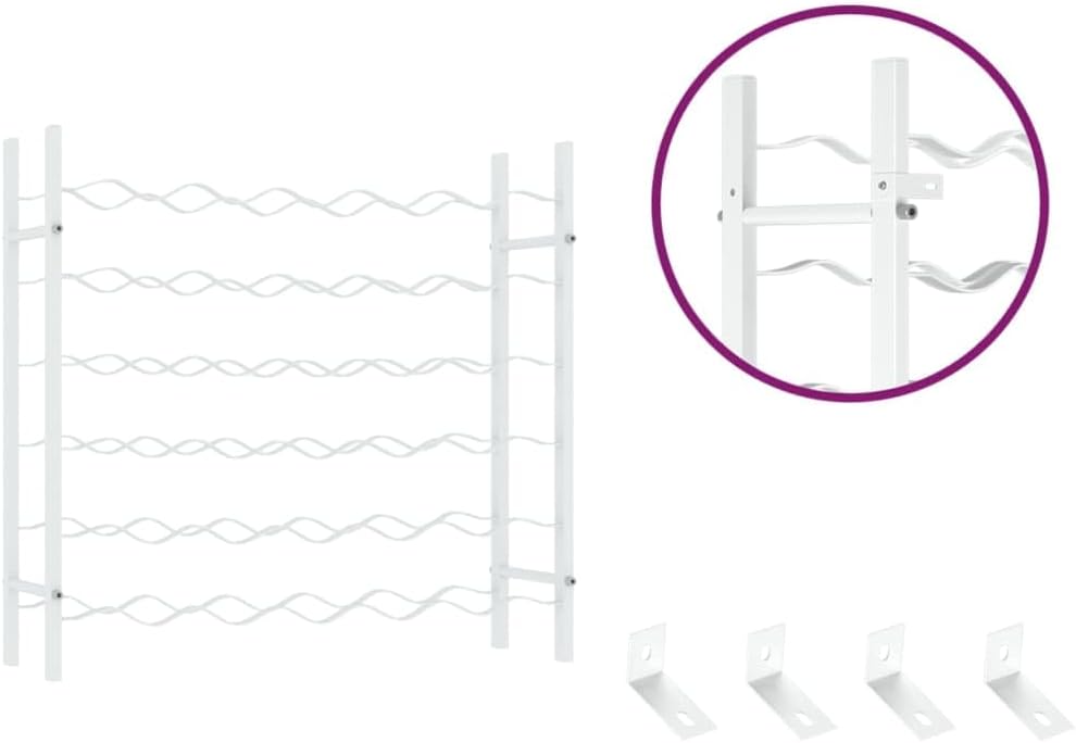 vidaXL White Metal Wine Rack for 36 Bottles