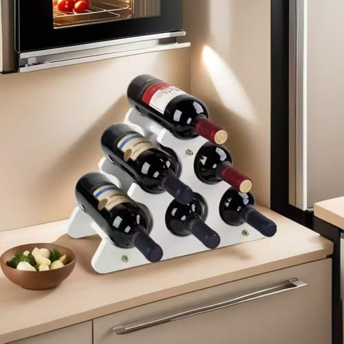 NumRise 6 Bottle Countertop Wine Rack White