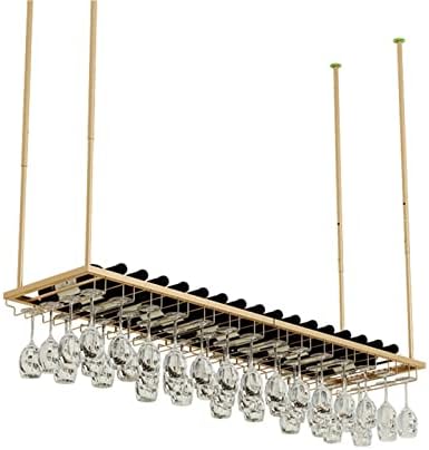 Sturdy Ceiling Wine Rack for Kitchen Bar Storage