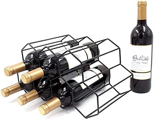 YRHH Geometric Brushed Metal Wine Rack