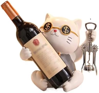 Stylish Tabletop Wine Rack with Fortune Cat Design
