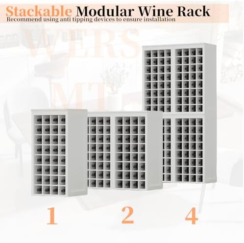 WERSMT 8-Tier Wine Rack Free Standing Floor