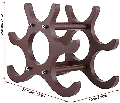 GAJUST Red Wine Rack 6 Bottle Wooden Holder