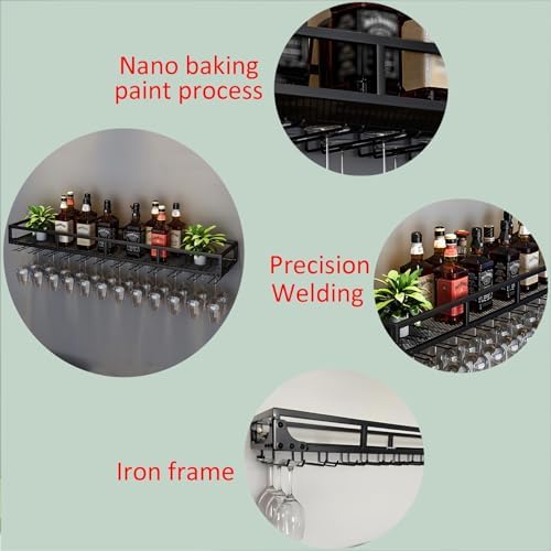 LIGUOYI Wall Mounted Wine Glass Rack with Hanger