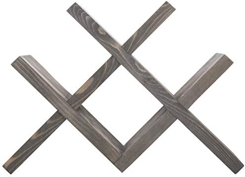 MyGift 4-Bottle Rustic Brown Wood Wine Rack