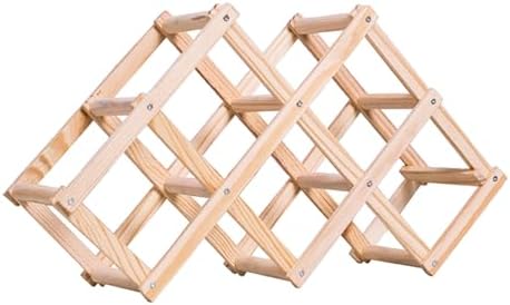 NALoRa Foldable Wood Wine Rack with 10 Bottle Capacity