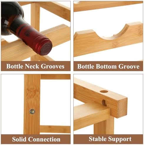 LDXDRU 4 Tier Bamboo Wine Rack for Countertop