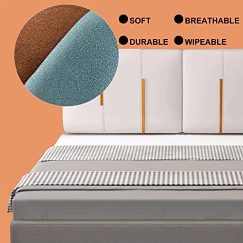 ZZYK Faux Leather Headboard Cushion for No Headboard Bed
