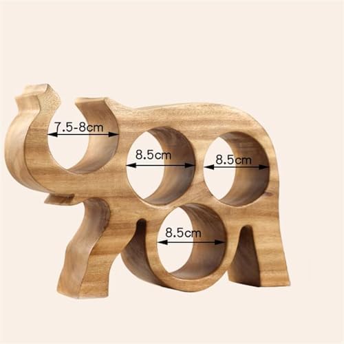 Solid Wood Elephant Wine Holder - Tabletop Wine Rack Decor