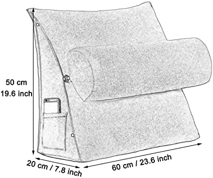 Lupsty Blue Wedge Pillow Reading Support Cushion