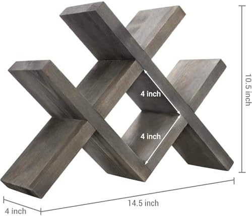 MyGift 4-Bottle Rustic Brown Wood Wine Rack