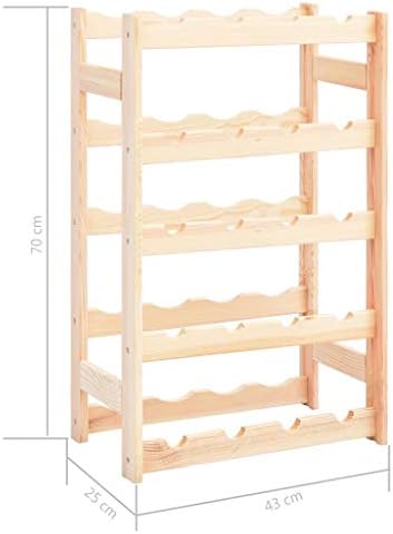 BIGBARLEY 20-Bottle Wine Rack Table with Pinewood Design