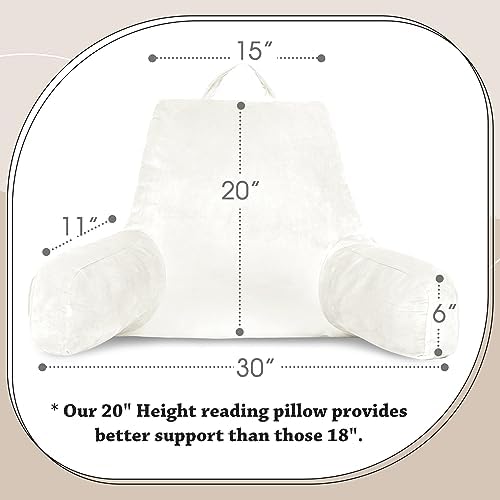 LOVTEX Reading Pillow with Removable Cover 20 x 15 Inches White