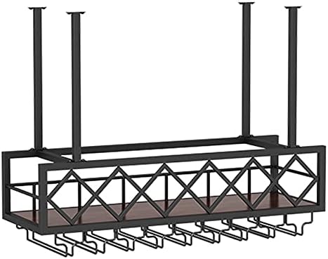GOODBZ 2-in-1 Ceiling Wine Rack with Hooks