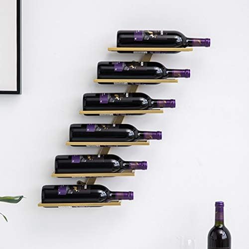 Suuim Wall Mounted Wine Rack 6 Bottles Durable Metal Holder