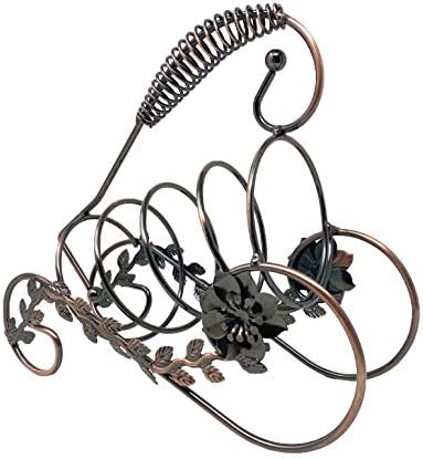 TJ Global Brushed Copper Wine Holder Rack