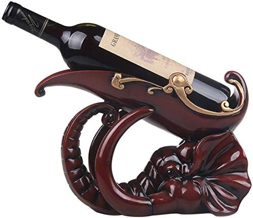 HASMI Red Elephant Resin Wine Rack for Home Kitchen Bar Cellar