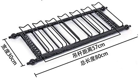 FCHMY Wine Glass Rack - Adjustable Space-Saving Black 80x30cm