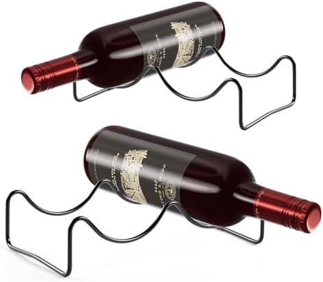 TONLEA 2-Bottle Wine Rack Metal Holder Black