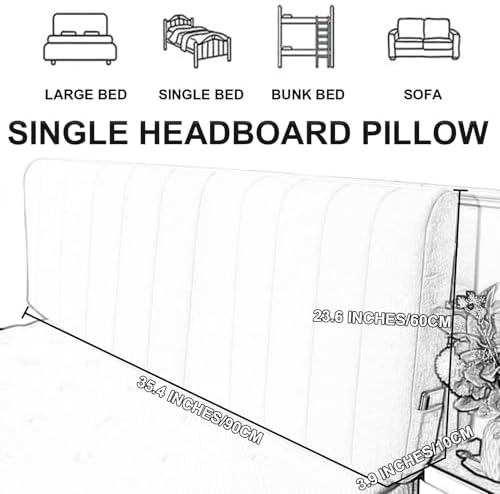 ZZYK Large Headboard Cushion Back Support with Removable Cover