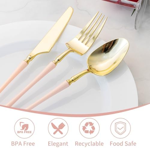 Lullaby 90pcs Gold Plastic Cutlery Set