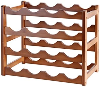 4 Tier Bamboo Freestanding Wine Rack for Home Bar