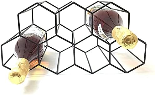 YRHH Geometric Brushed Metal Wine Rack