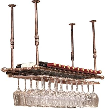 LASEVE Vintage Wine Rack with Adjustable Hanger