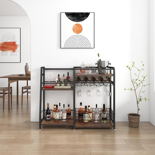 Modern Wine Rack with LED Lights 4 Rows