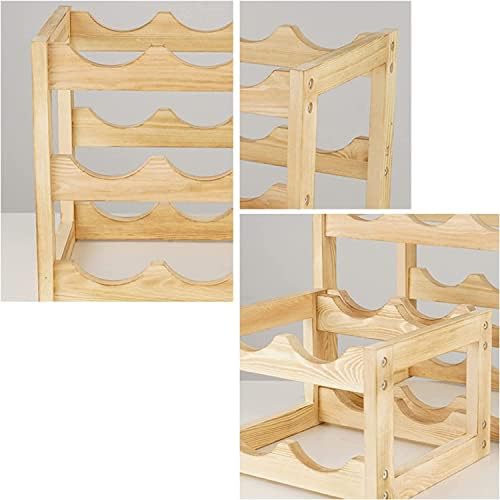ZDJSW Solid Wood 3-Tier Wine Rack for Kitchen and Bar