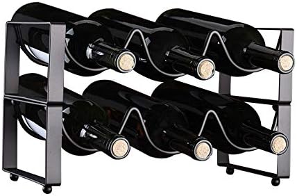 Stackable Metal Wine Rack Set of 2 35x17x11cm Black