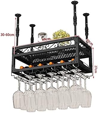 Suuim Adjustable Height Wine Rack with Hanging Holder