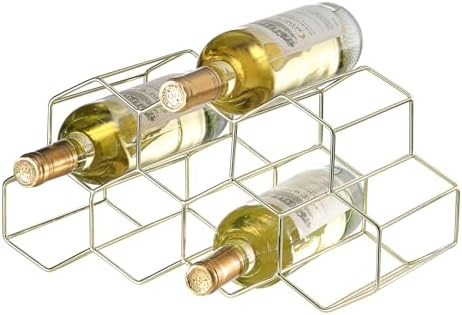 Drincarier 9 Bottle Countertop Wine Rack - Gold Metal 2 Tier