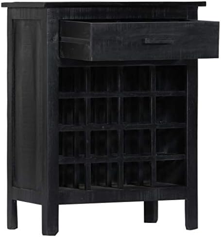 YAFF Black Wine Rack 22x138x295 Solid Mango Wood