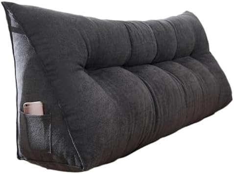 King Size Pillow Headboard with 2 Buckles - Black