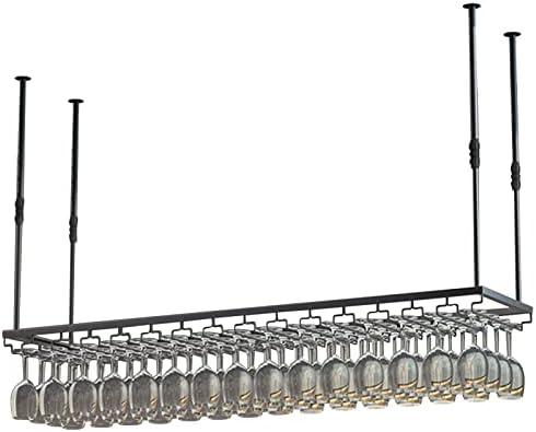 Suuim Wine Rack - Black Metal Hanging Glass Holder