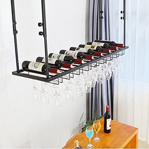 Ceiling Mounted Wine Rack Organizer Metal Glass Holder 1