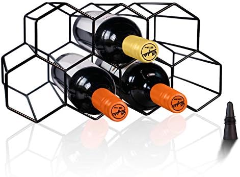 Leaflai Countertop Wine Rack - 9 Bottle Holder No Assembly Needed