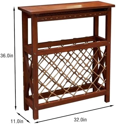BGTR 32 Bottle Freestanding Wine Rack Rustic Style for Kitchen and Pantry
