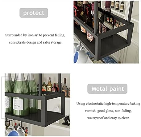 LASEVE Wall-Mounted Wine Rack with Adjustable Arms and Bottom Holder