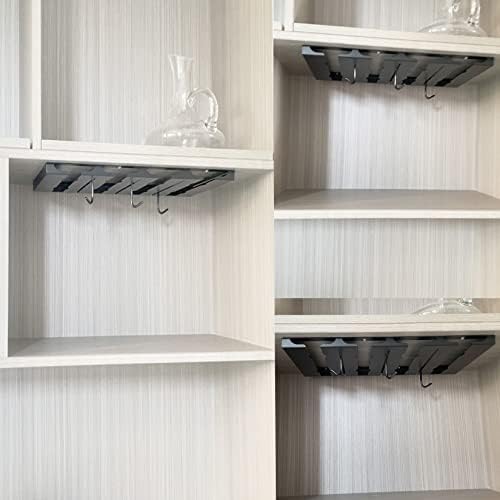 Stainless Steel Wine Glass Rack Holder 2 Slots Black Durable Adjustable