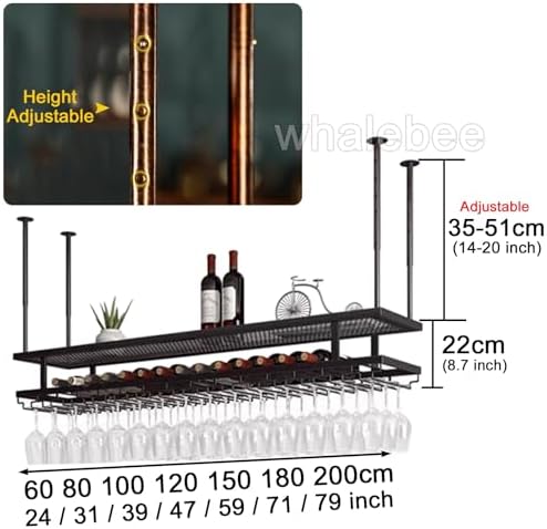 Whalebee Adjustable Wine Glass Holder Storage Rack