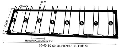 ZJDYDY 4 Rows Black Wine Glass Rack