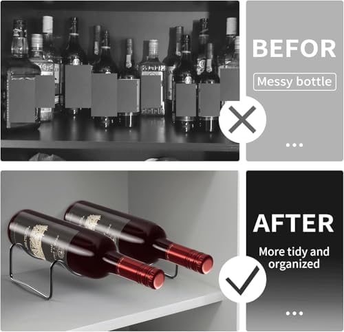 TONLEA 2-Bottle Wine Rack Metal Holder Black