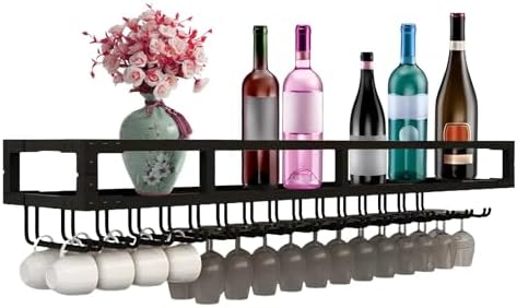 LIGUOYI Wall Mounted Wine Glass Rack with Hanger