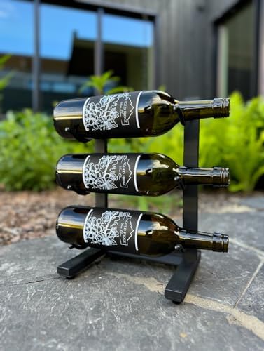 Compact 3-Bottle Wine Rack with Elegant Metal Design