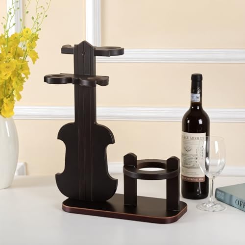WYZJAZLE Countertop Wine Rack with Violin Design